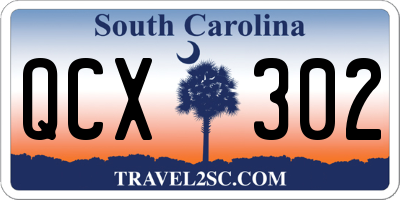 SC license plate QCX302