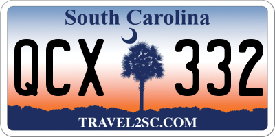 SC license plate QCX332