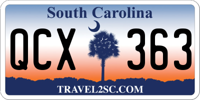 SC license plate QCX363