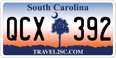 SC license plate QCX392