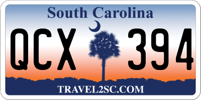 SC license plate QCX394