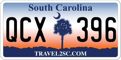 SC license plate QCX396