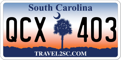 SC license plate QCX403