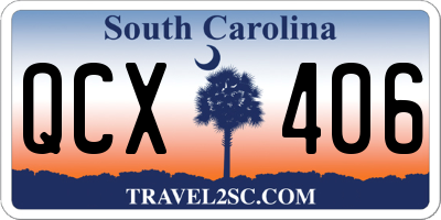 SC license plate QCX406