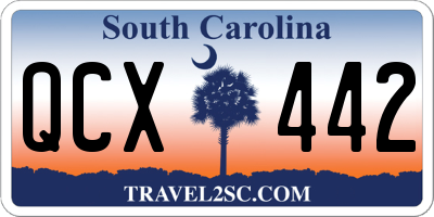 SC license plate QCX442