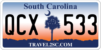 SC license plate QCX533