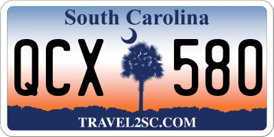 SC license plate QCX580