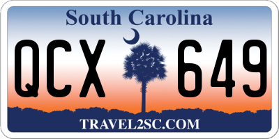 SC license plate QCX649