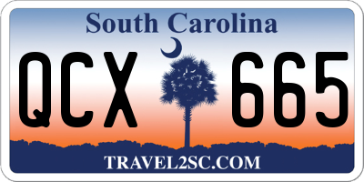 SC license plate QCX665