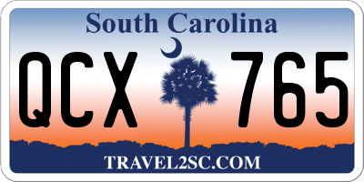SC license plate QCX765