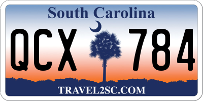 SC license plate QCX784