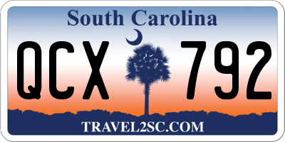 SC license plate QCX792
