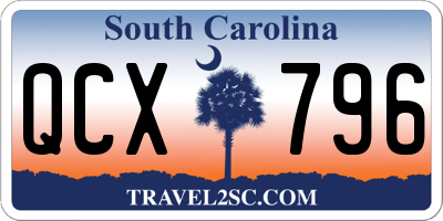 SC license plate QCX796