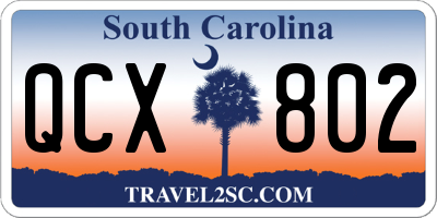 SC license plate QCX802