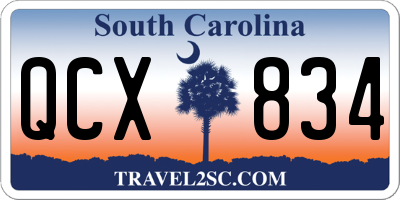 SC license plate QCX834