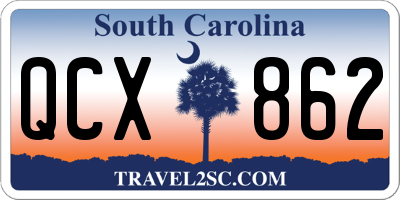 SC license plate QCX862