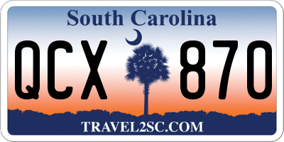 SC license plate QCX870