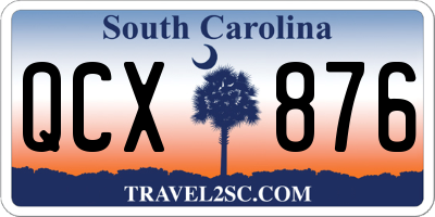 SC license plate QCX876