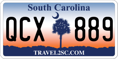 SC license plate QCX889