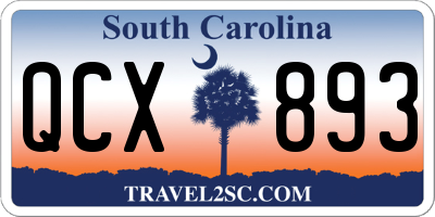SC license plate QCX893
