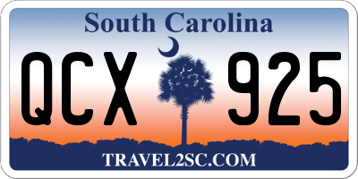 SC license plate QCX925