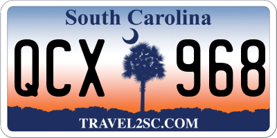 SC license plate QCX968