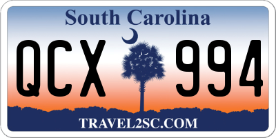 SC license plate QCX994