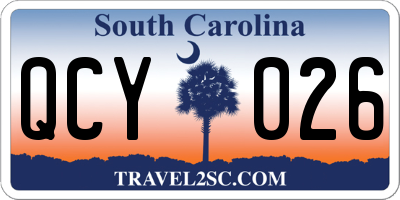 SC license plate QCY026