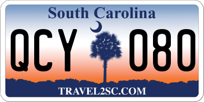 SC license plate QCY080