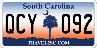 SC license plate QCY092