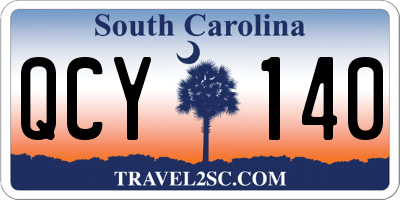 SC license plate QCY140