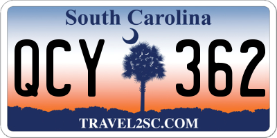 SC license plate QCY362