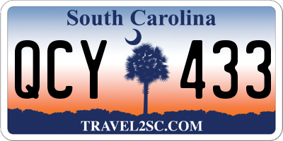 SC license plate QCY433