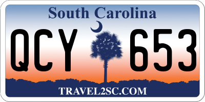 SC license plate QCY653