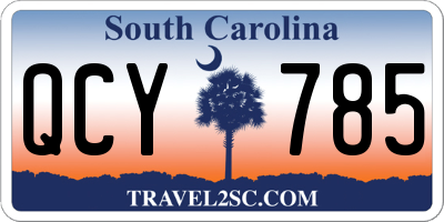 SC license plate QCY785