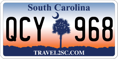 SC license plate QCY968