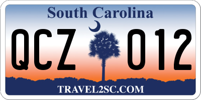 SC license plate QCZ012