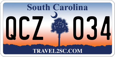 SC license plate QCZ034
