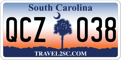 SC license plate QCZ038