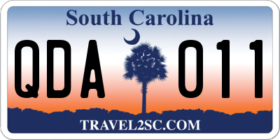 SC license plate QDA011