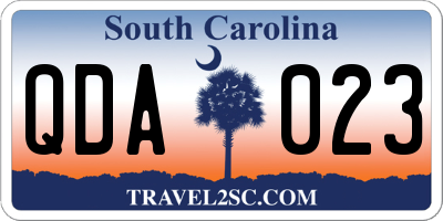 SC license plate QDA023