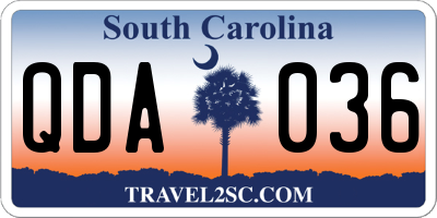 SC license plate QDA036