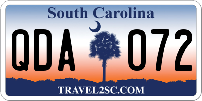 SC license plate QDA072