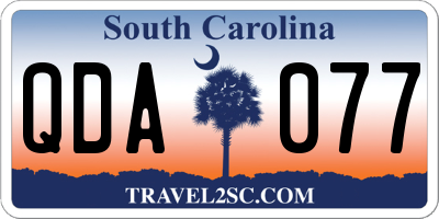 SC license plate QDA077