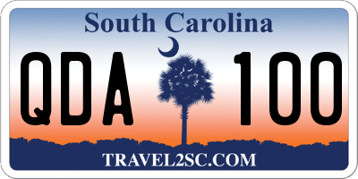 SC license plate QDA100
