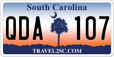 SC license plate QDA107