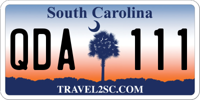 SC license plate QDA111