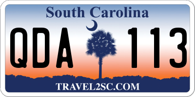 SC license plate QDA113