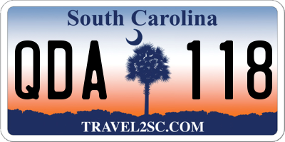 SC license plate QDA118