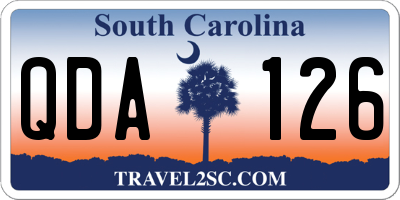 SC license plate QDA126